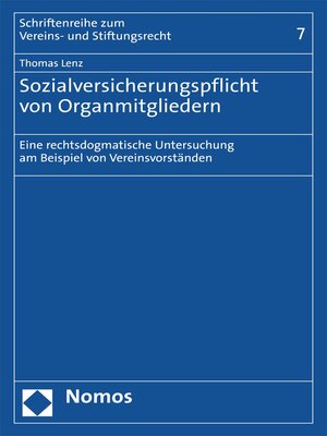 cover image of Sozialversicherungspflicht von Organmitgliedern